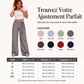 Pantalon large décontracté rayé pour femme