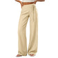 Pantalon large décontracté rayé pour femme