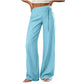 Pantalon large décontracté rayé pour femme