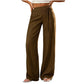 Pantalon large décontracté rayé pour femme