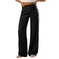 Pantalon large décontracté rayé pour femme