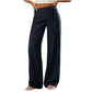 Pantalon large décontracté rayé pour femme