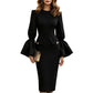 Robe fourreau élégante à col rond pour femme