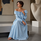 Robe longue décontractée à épaules dénudées pour femme