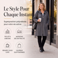 Veste à capuche mi-longue pour femme avec 2 fermetures éclair