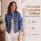 Veste en jean vintage femme à boutons symétriques