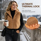 Gilet chaud à col montant et fermeture éclair pour femme