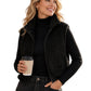 Gilet chaud à col montant et fermeture éclair pour femme