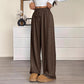 Pantalon large à taille haute et cordon de serrage pour femme
