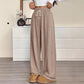 Pantalon large à taille haute et cordon de serrage pour femme