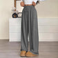 Pantalon large à taille haute et cordon de serrage pour femme