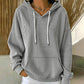 Sweat à capuche rayé à patchwork pour femme