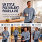 T-shirt à manches longues coupe ample pour homme