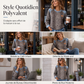 Sweat décontracté à col rond et imprimé léopard pour femme