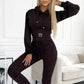 Ensemble sweat à capuche et pantalon à taille cintrée pour femme