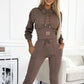 Ensemble sweat à capuche et pantalon à taille cintrée pour femme