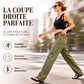 ✨ Un style de tous les jours qui met en valeur la silhouette | Pantalon utilitaire à coupe droite pour femme, avec coutures renforcées