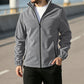 Veste chaude à col montant et fermeture éclair pour homme