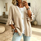 Cardigan en maille à manches à volants pour femme