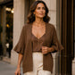 Cardigan en maille à manches à volants pour femme