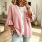 Cardigan en maille à manches à volants pour femme