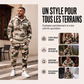 Ensemble sweat à capuche chaud et pantalon camouflage pour homme