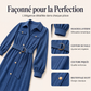 🌸 OFFRE LIMITÉE –50% ! ✨ Robe chemise mi-longue en velours côtelé pour femme avec ceinture