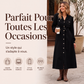 🌸 OFFRE LIMITÉE –50% ! ✨ Robe chemise mi-longue en velours côtelé pour femme avec ceinture