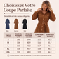 🌸 OFFRE LIMITÉE –50% ! ✨ Robe chemise mi-longue en velours côtelé pour femme avec ceinture