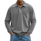 Chemise décontractée à manches longues avec poche pour homme