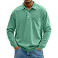 Chemise décontractée à manches longues avec poche pour homme