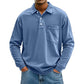 Chemise décontractée à manches longues avec poche pour homme
