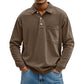Chemise décontractée à manches longues avec poche pour homme