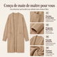 Cardigan long en maille à col ouvert pour femme