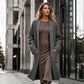 Cardigan long en maille à col ouvert pour femme