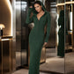 Robe longue à capuche en maille côtelée pour femme