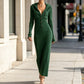 Robe longue à capuche en maille côtelée pour femme