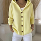 Cardigan en maille à capuche et boutons pour femme