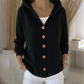 Cardigan en maille à capuche et boutons pour femme