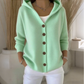 Cardigan en maille à capuche et boutons pour femme