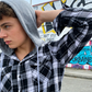 Veste-chemise à capuche en flanelle à carreaux pour homme