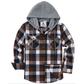 Veste-chemise à capuche en flanelle à carreaux pour homme