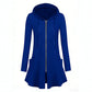Veste à capuche mi-longue zippée pour femme