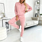 Ensemble sweat à demi-boutons et pantalon de survêtement pour femme