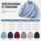 Sweat décontracté pour homme à texture gaufrée, demi-zip