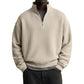 Sweat décontracté pour homme à texture gaufrée, demi-zip