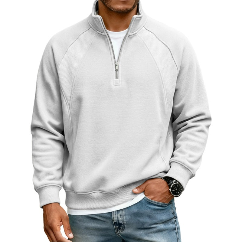 Sweat chaud décontracté pour homme à demi-zip