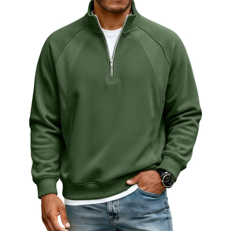 Sweat chaud décontracté pour homme à demi-zip