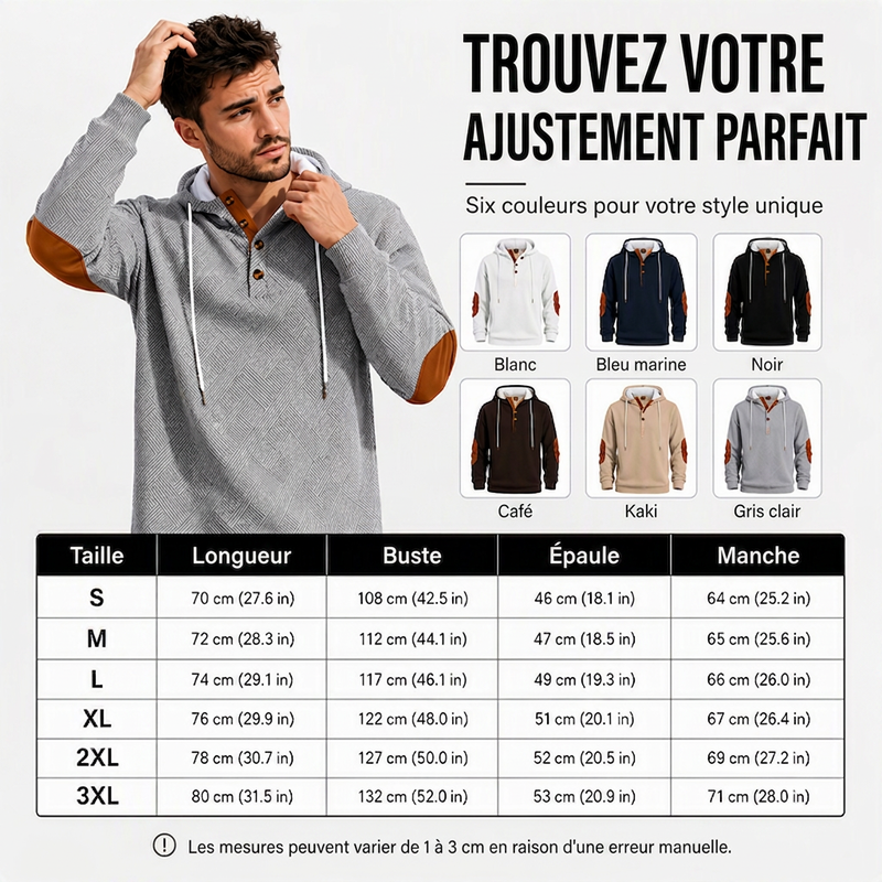 Sweat à capuche décontracté en jacquard pour homme