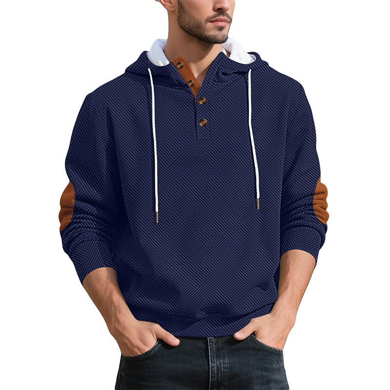 Sweat à capuche décontracté en jacquard pour homme